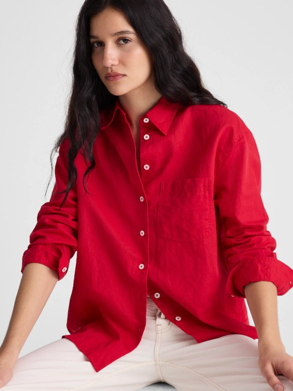 NWT 👔 Madewell Buttondown - The Easy Shirt in Linen Blend